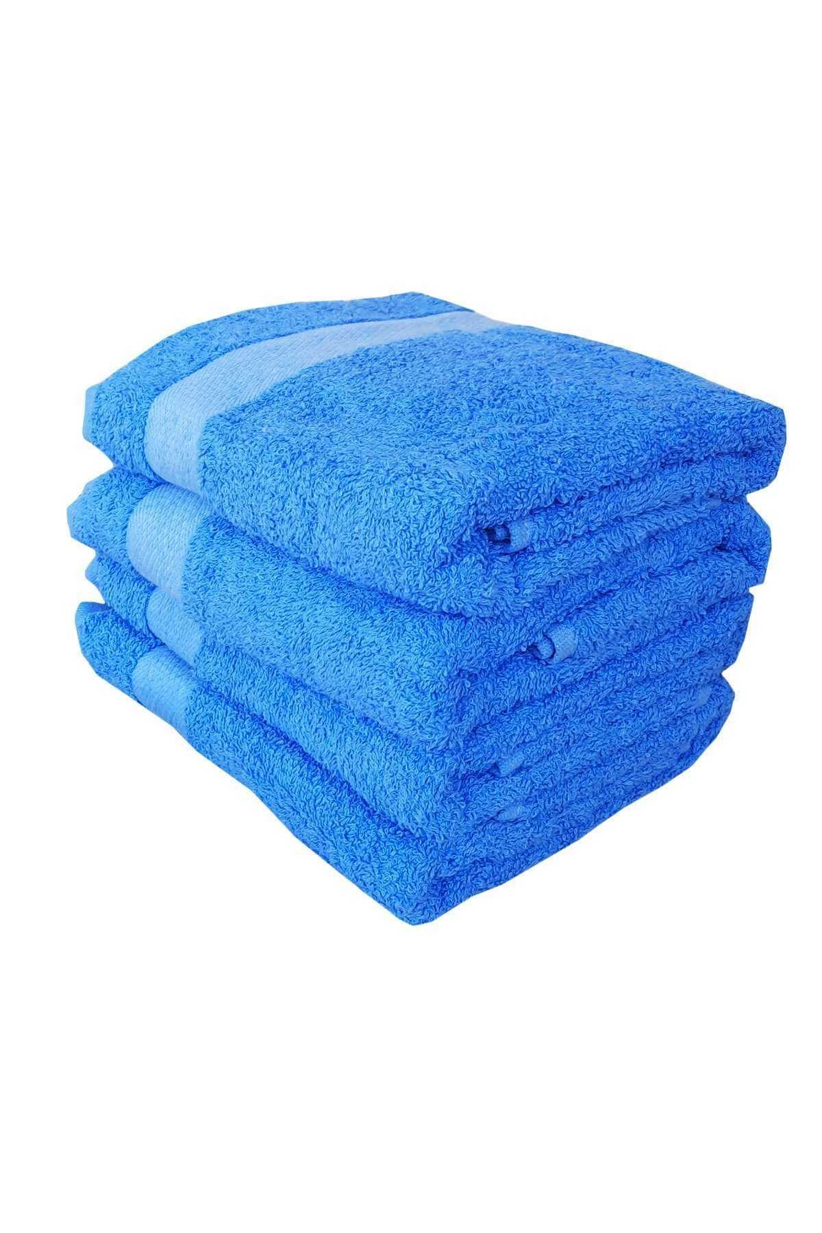 4 lü El Yüz %100 Pamuklu Havlu Seti Dry Mavi resmi