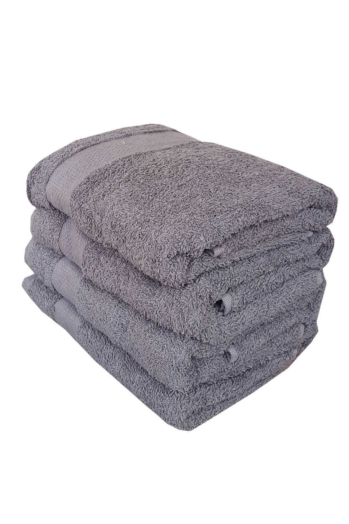 4 lü El Yüz %100 Pamuklu Havlu Seti Dry Antrasit resmi