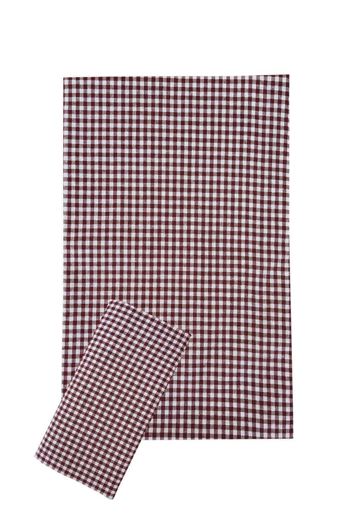 Zefir Desen Sofra Bezi Masa Örtüsü 170 x 170 Cm Bordo resmi