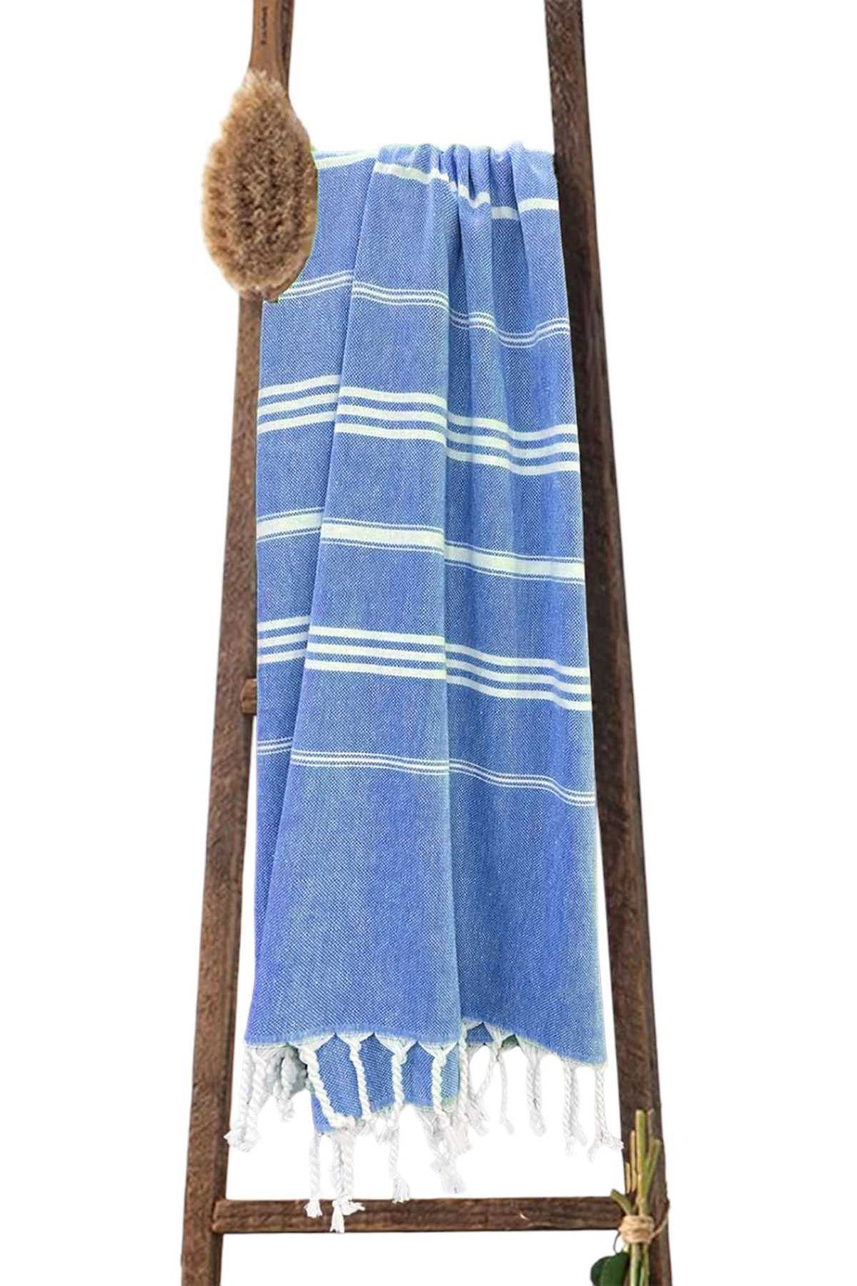 Summer Wind Soft %100 Pamuk Peştemal 100x180 cm Mavi resmi