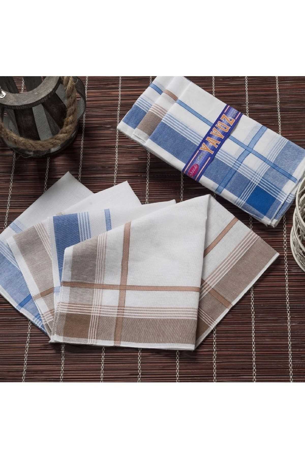 Yavuz Kutulu 39x39 cm 12 Adet Kumaş Mendil YM 04 resmi