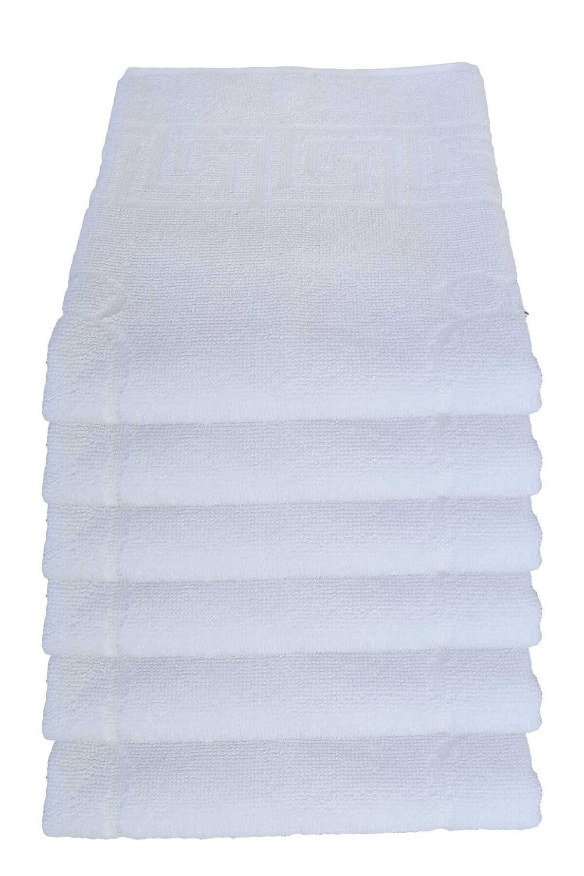 6 lı Ayak İzli Banyo Paspas Pamuklu Ayak Havlusu 50x70 Cm resmi