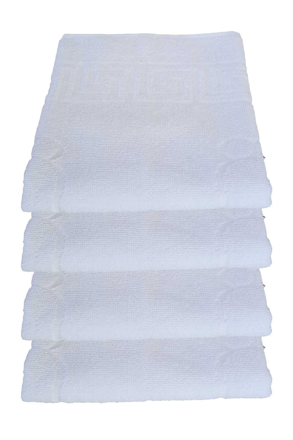 4 lü Ayak İzli Banyo Paspas 100 Pamuklu Ayak Havlusu resmi