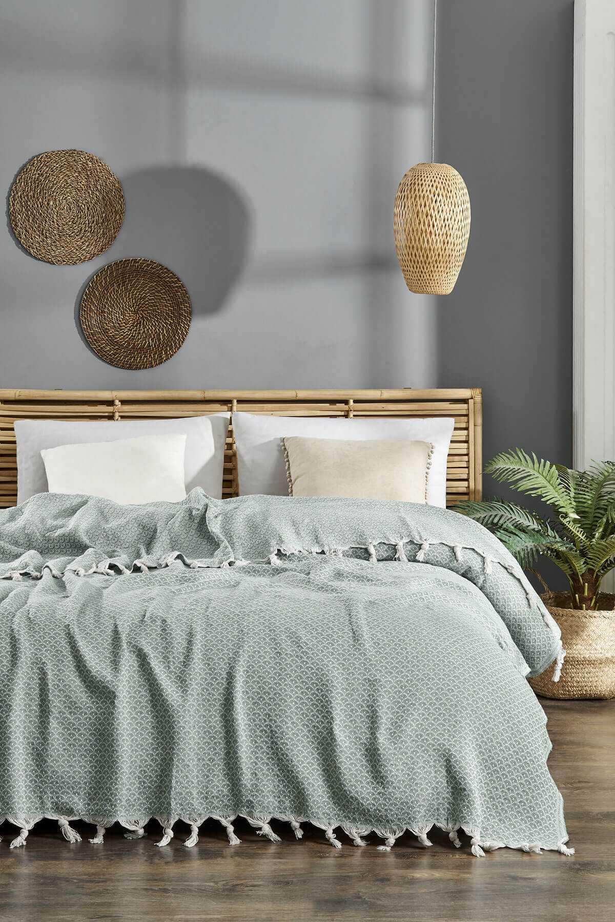 Çift Kişilik Yatak Pikesi Deniz Yeşil 200 x 230 Cm resmi