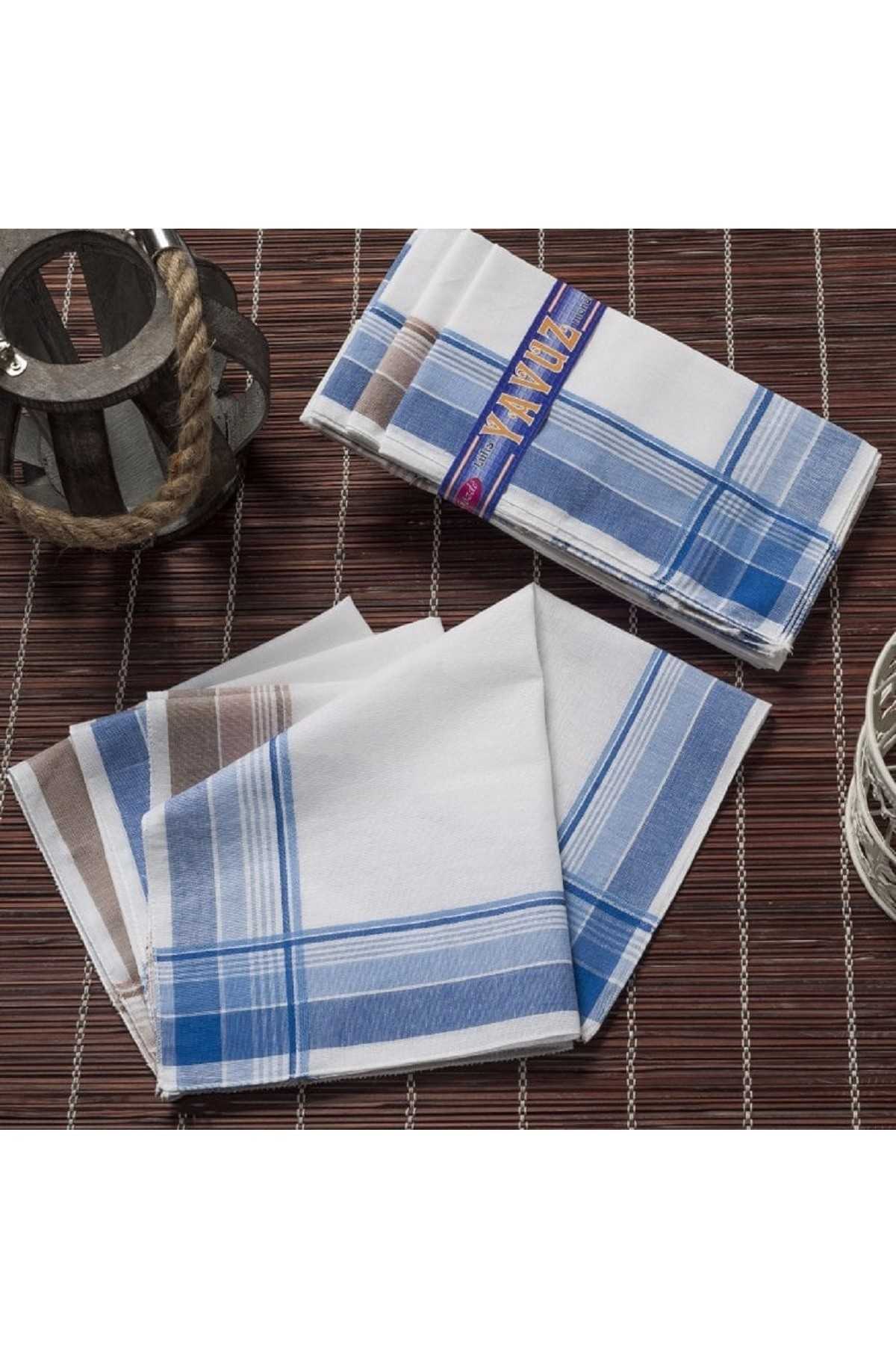 Yavuz Kutulu 39x39 cm Kumaş 12 Adet Mendil YM 02 resmi