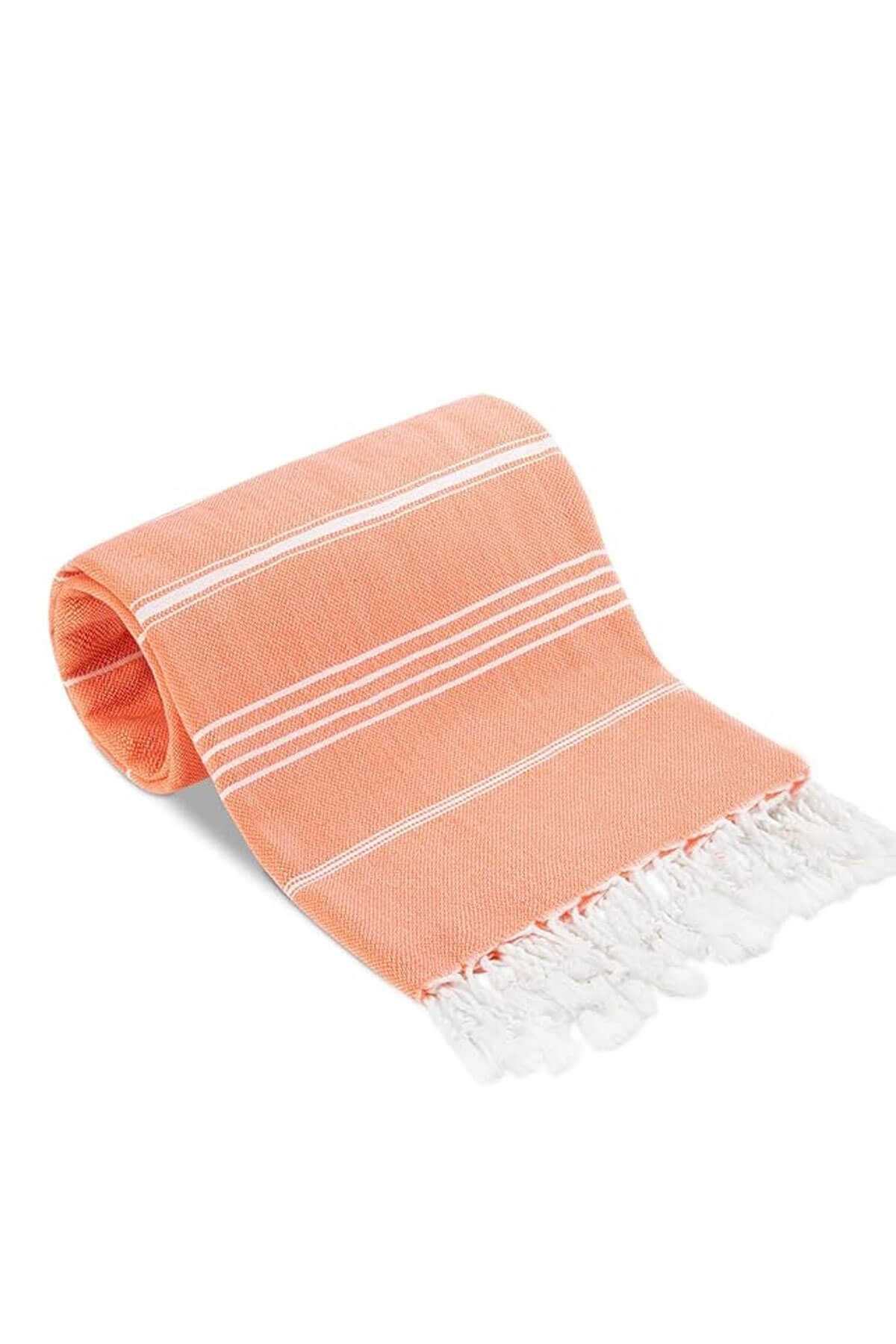 Summer Wind Soft %100 Pamuk Peştemal 100x180 cm Turuncu resmi