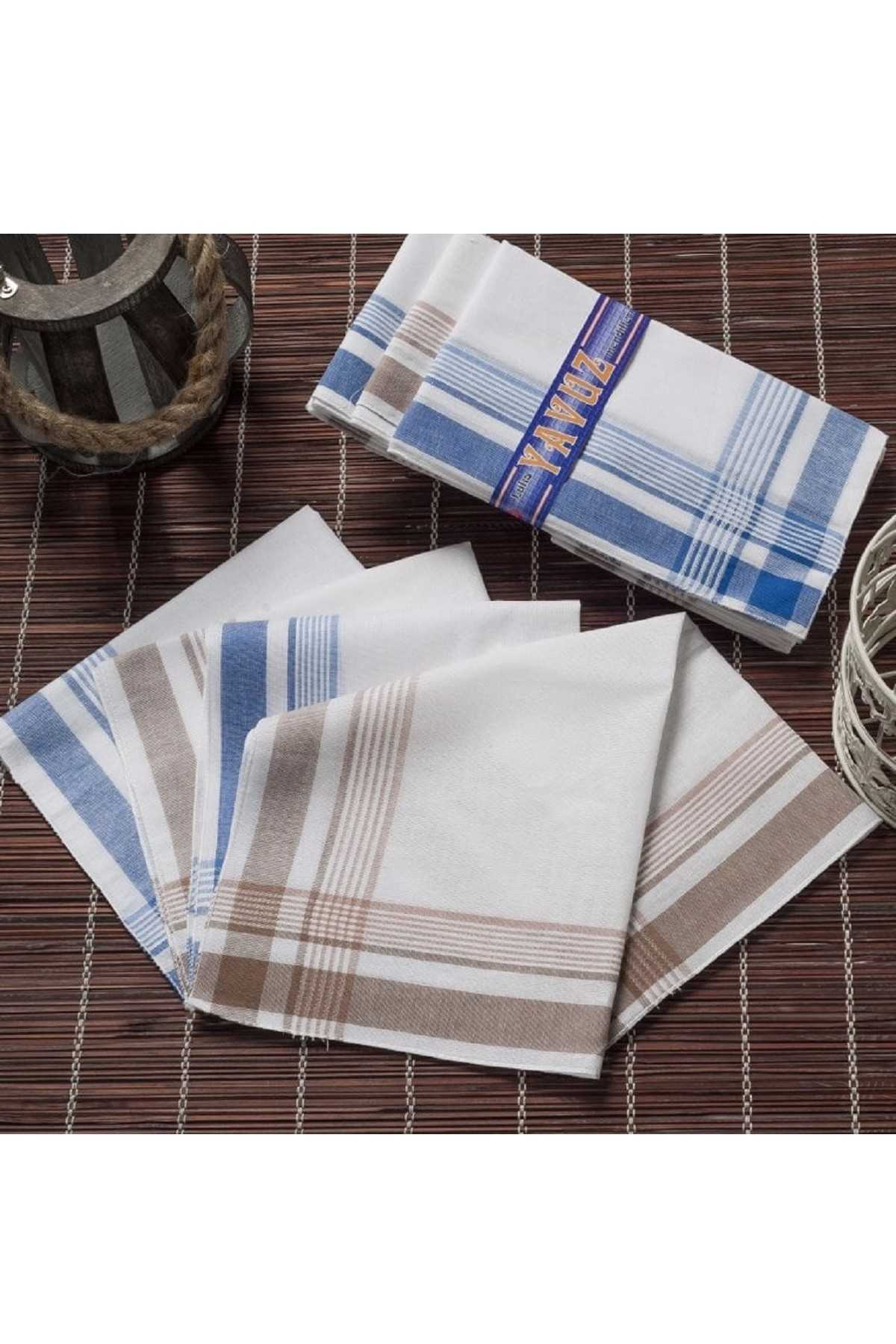 Yavuz Kutulu 39x39 cm 12 Adet Kumaş Mendil YM 01 resmi