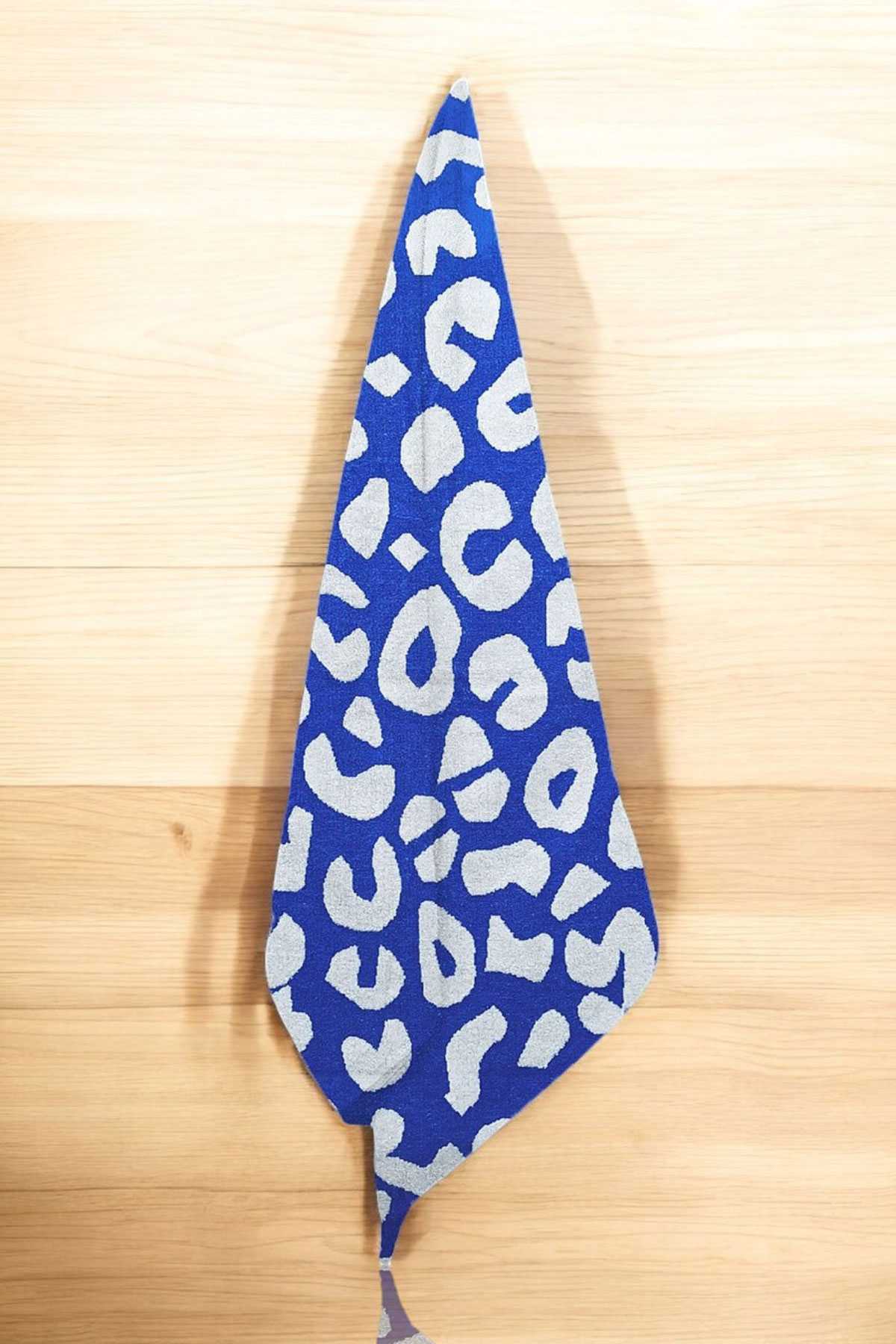 Wild Blue 90x150 cm Desenli Mavi-Beyaz %100 Pamuklu Banyo Havlusu resmi