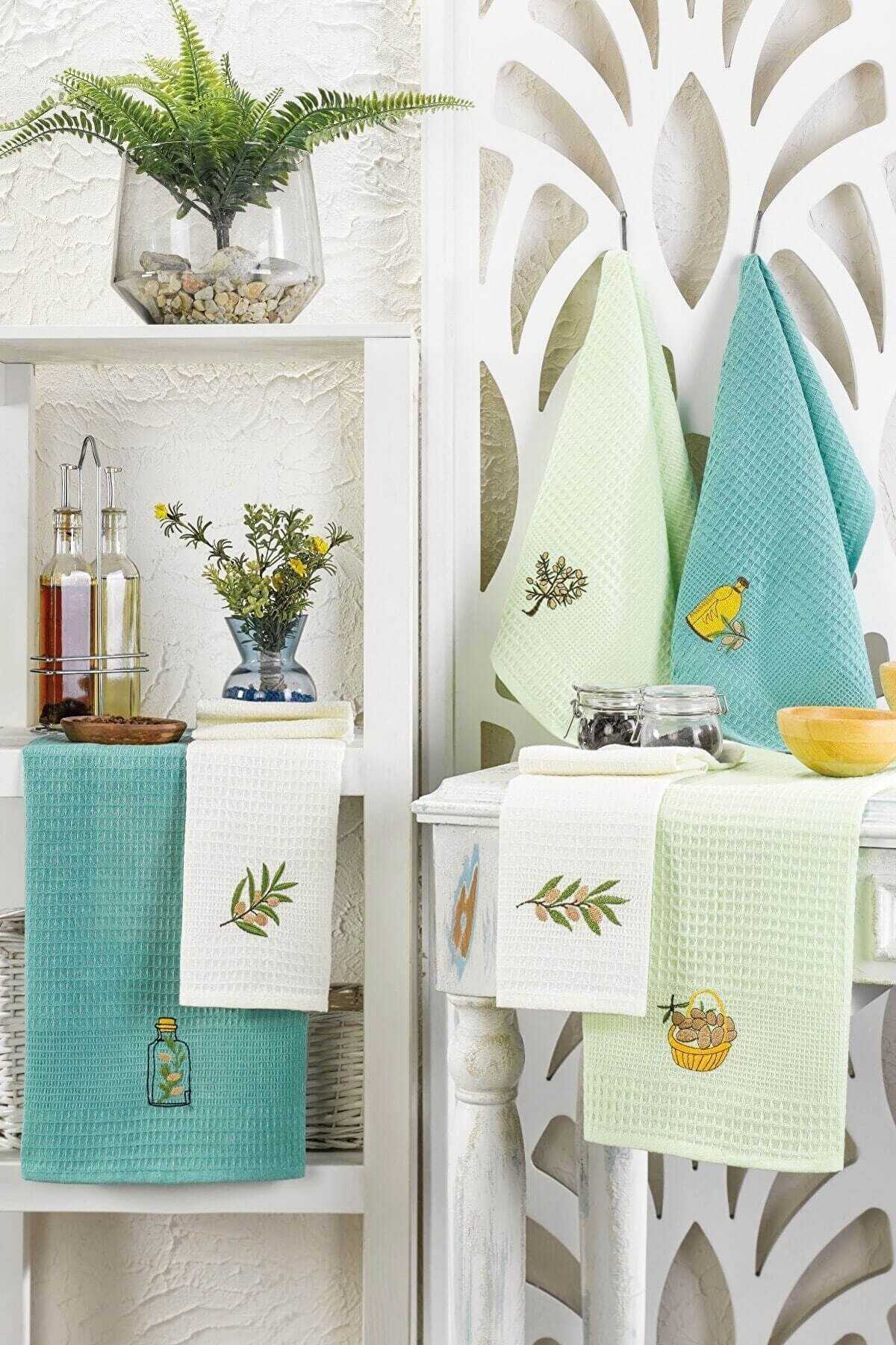 6 Parça Mutfak Kurulama Bezi 30 X 50 Cm Mint resmi