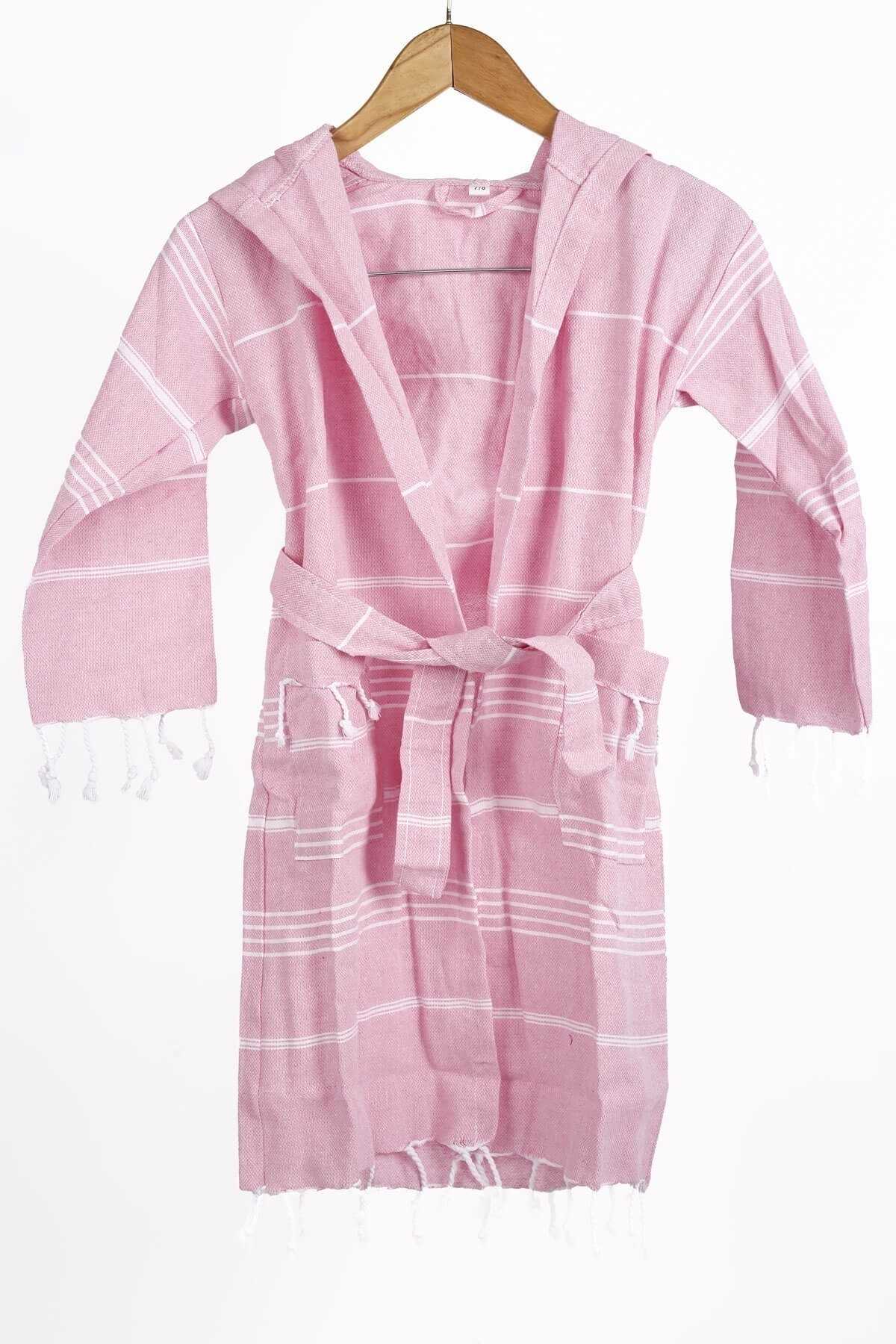 Mira Home Kapşonlu Çocuk Peştemal Bornoz 100 Pamuk resmi