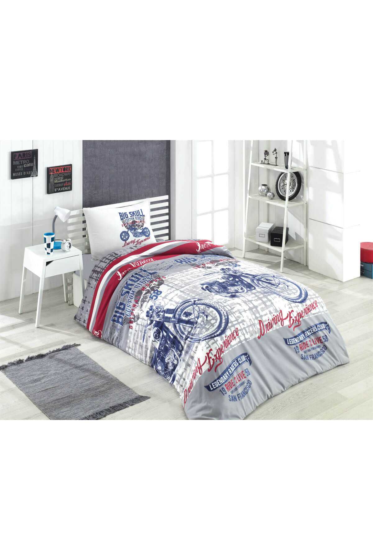 Mira Home Tek Kişilik Genç Erkek Çocuk Nevresim Takımı Motorcycle resmi