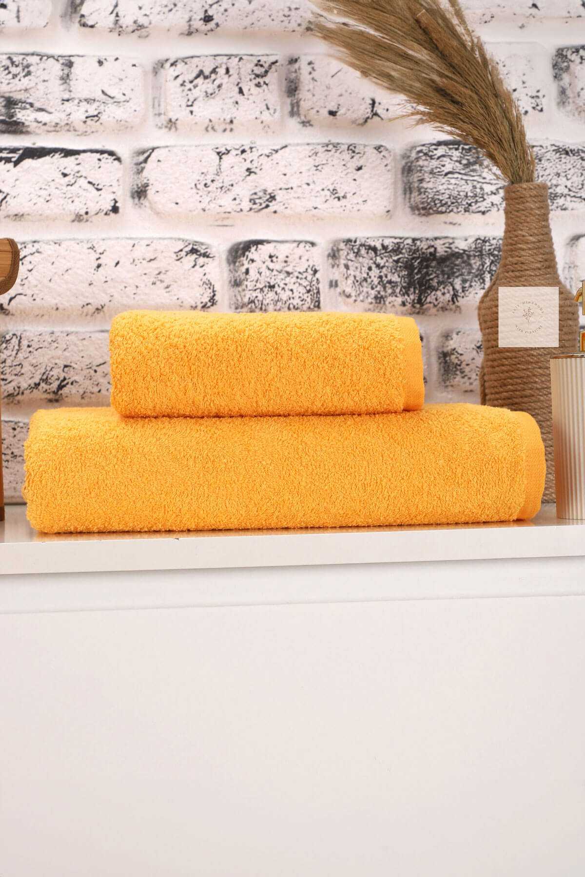 Kadın / Erkek Banyo Havlu Seti Düz Renk %100 Pamuklu 90X150 Cm resmi