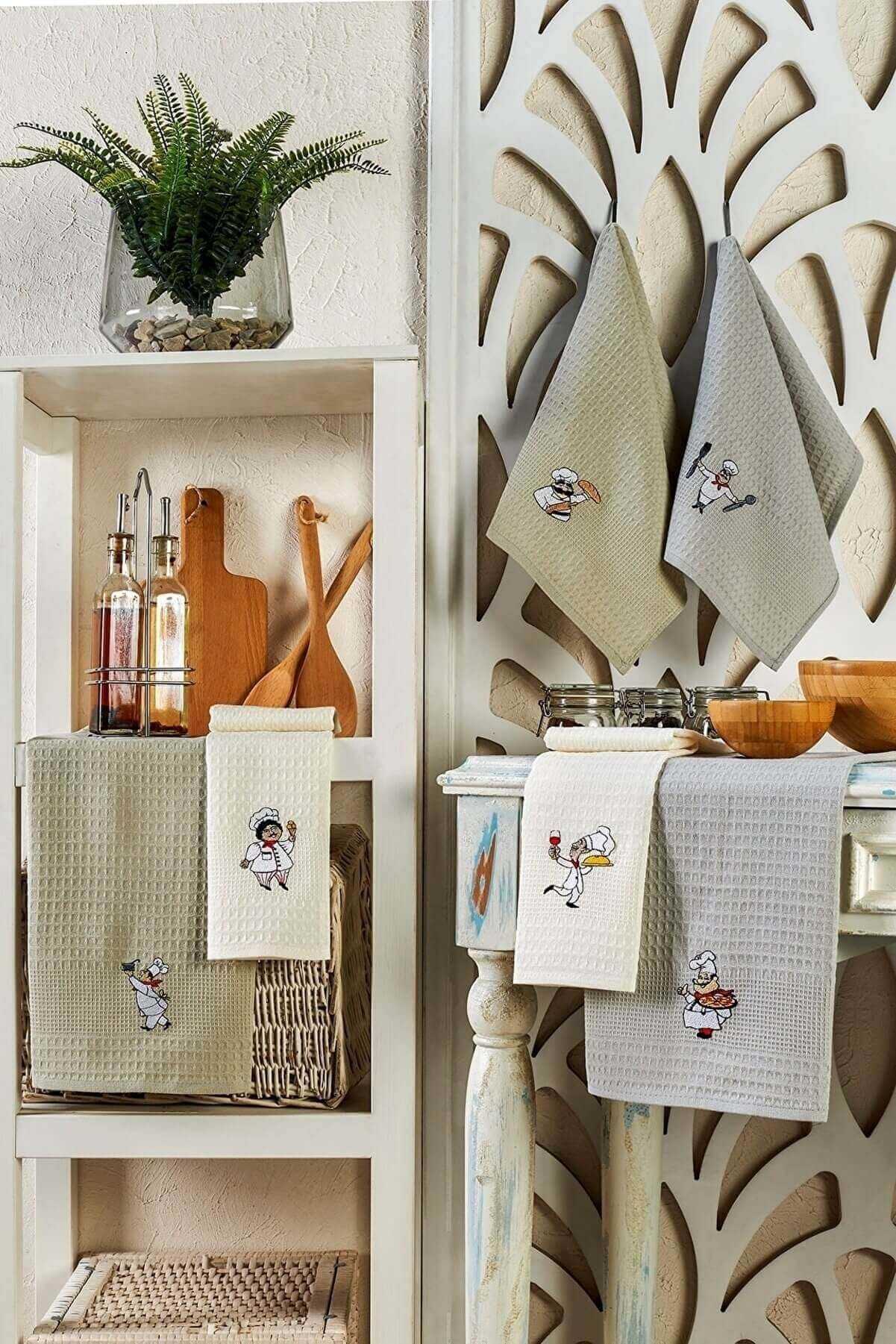 6 Parça Mutfak Kurulama Bezi 30 X 50 Cm Chef resmi