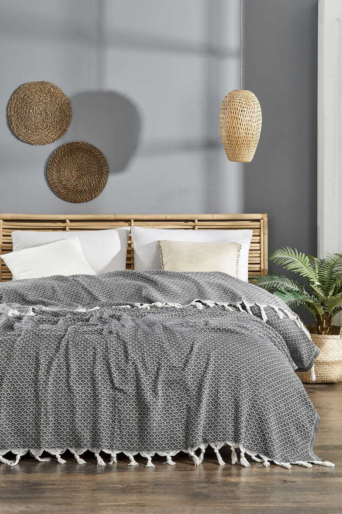 Çift Kişilik Yatak Pikesi Deniz Antrasit 200 x 230 Cm resmi