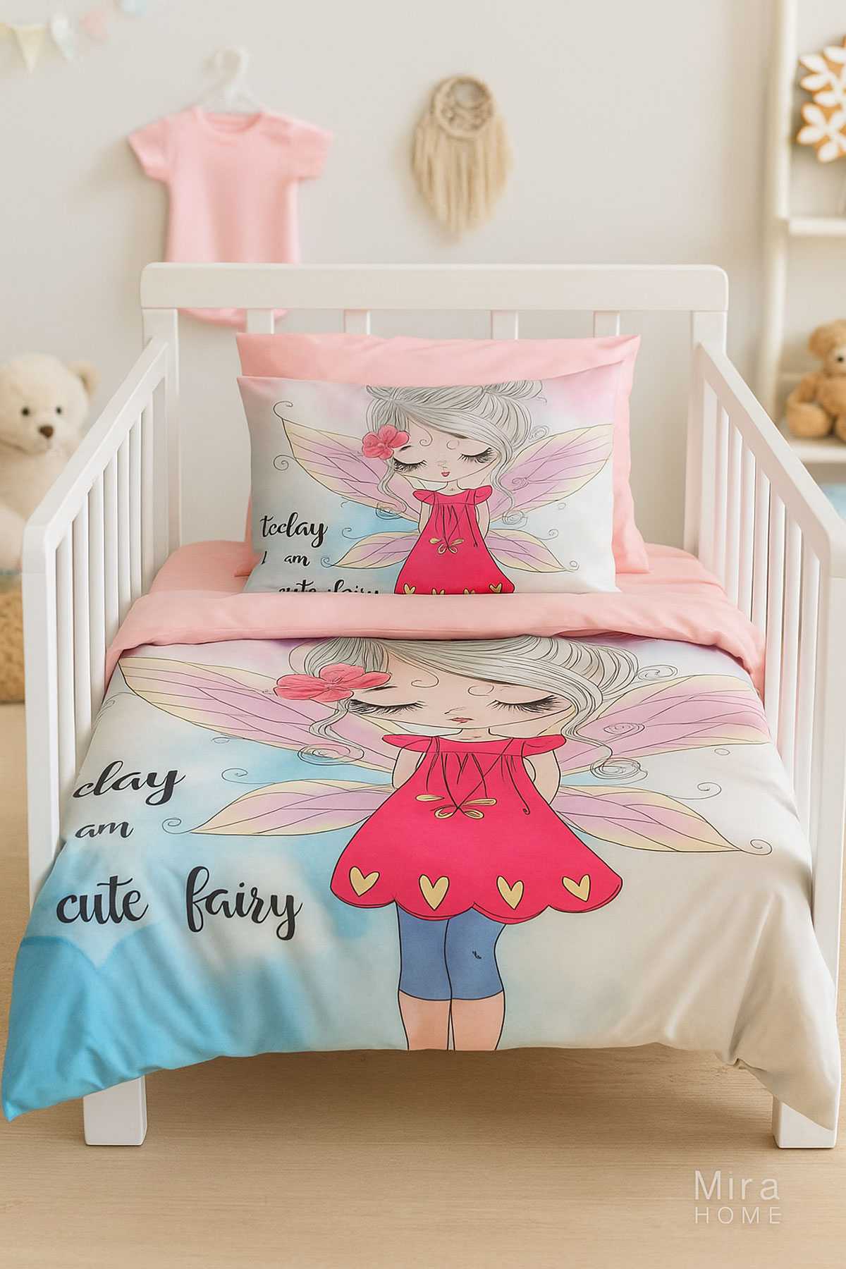 Dijital Baskılı 3d Pamuklu Yenidoğan Bebek Nevresim Takımı Angel Today resmi