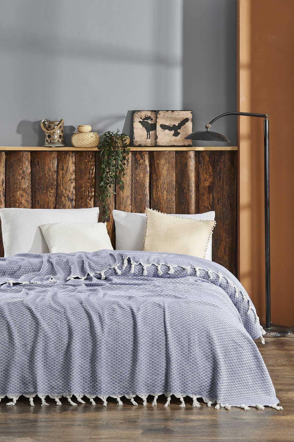 Çift Kişilik Yatak Pikesi Yelda Mavi 200 x 230 Cm resmi