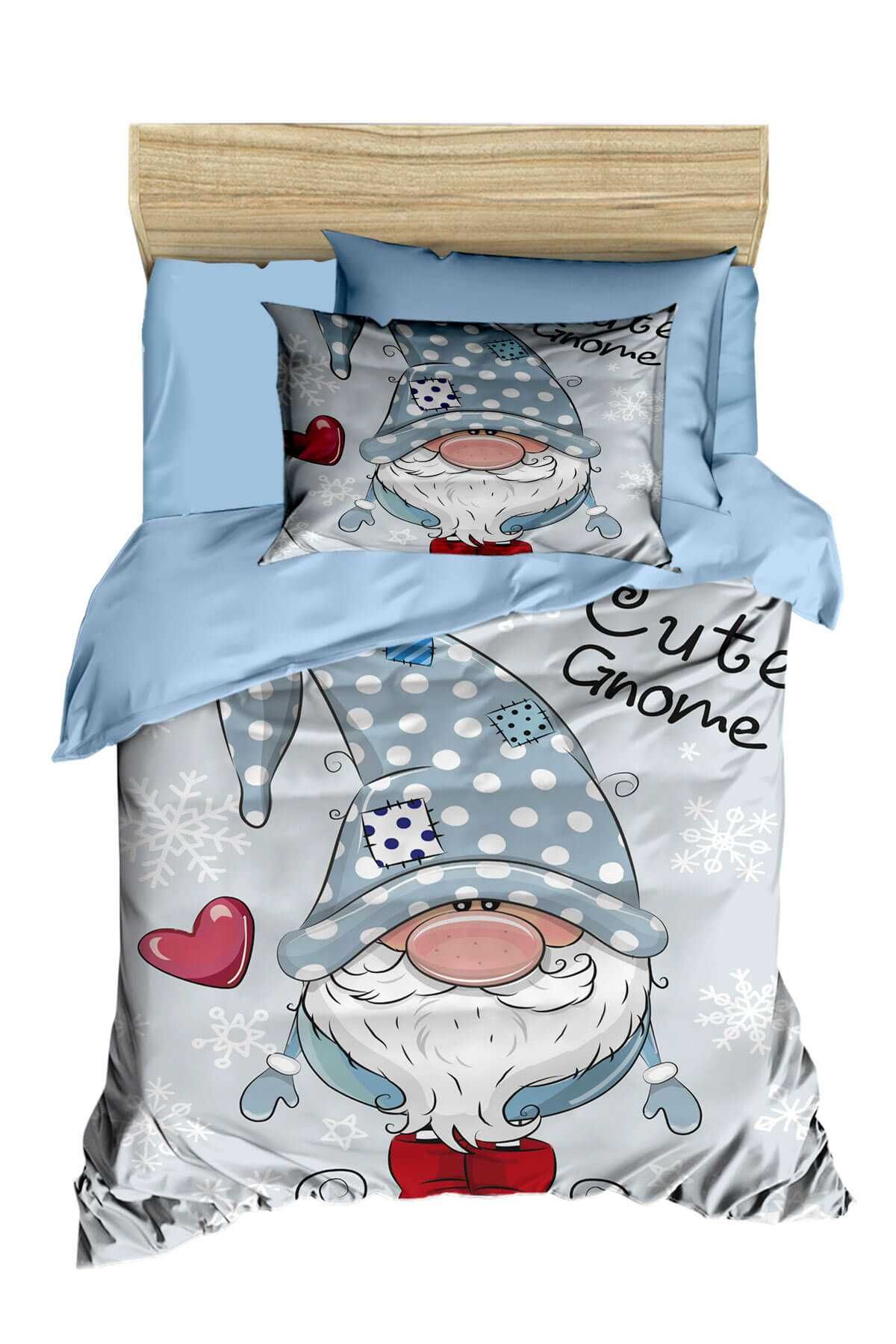 Dijital Baskılı 3d Pamuklu Yenidoğan Bebek Nevresim Takımı Cute Gnome resmi
