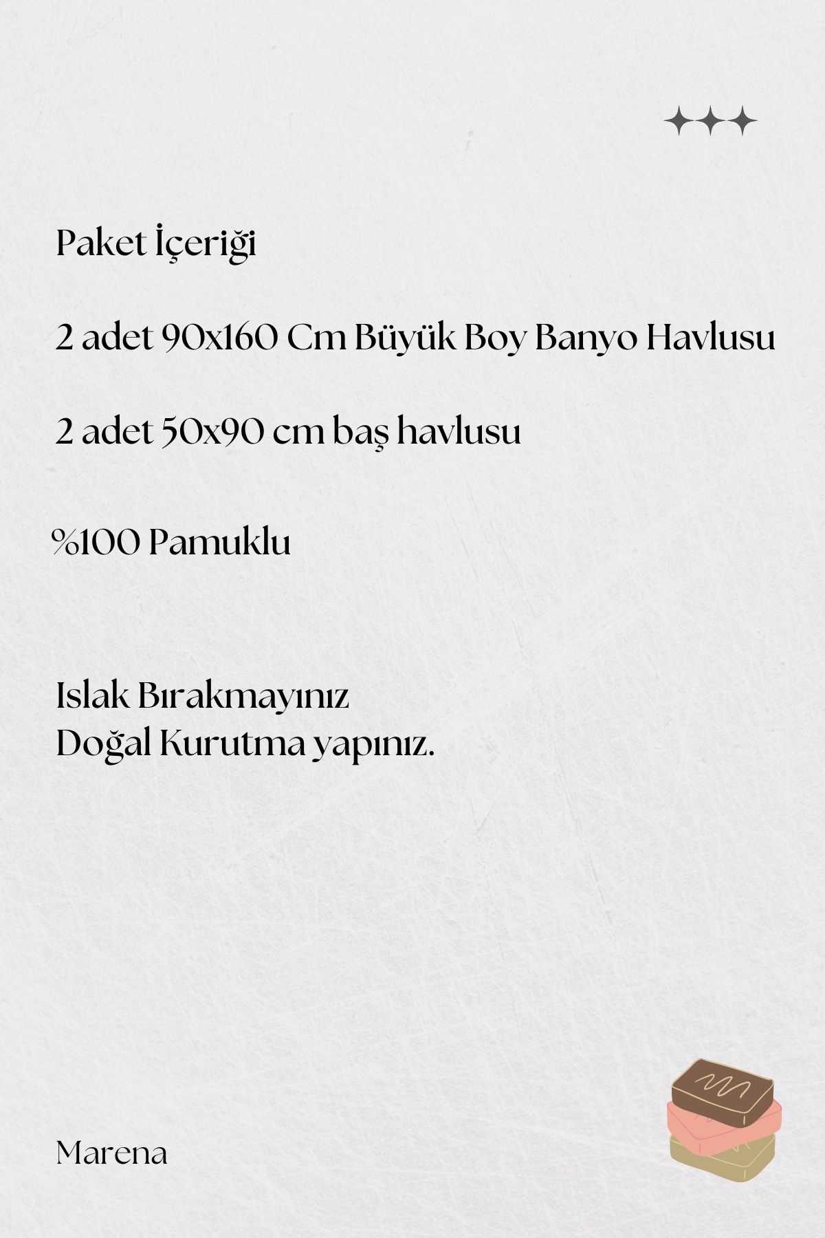 4 Parça Büyük Boy Banyo Havlu Takımı %100 Pamuklu Marena Mavi Pudra resmi