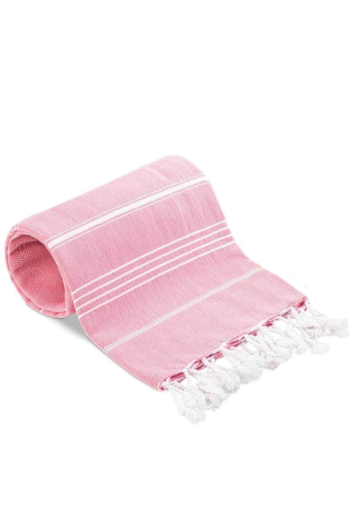 Summer Wind Soft %100 Pamuk Peştemal 100x180 cm Pembe resmi