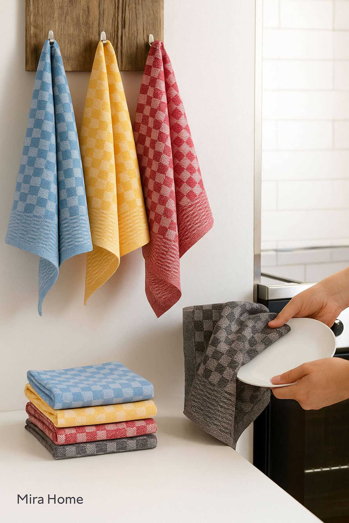 6lı Mutfak Kurulama Bezi 45x65 cm Pötikare Desen resmi