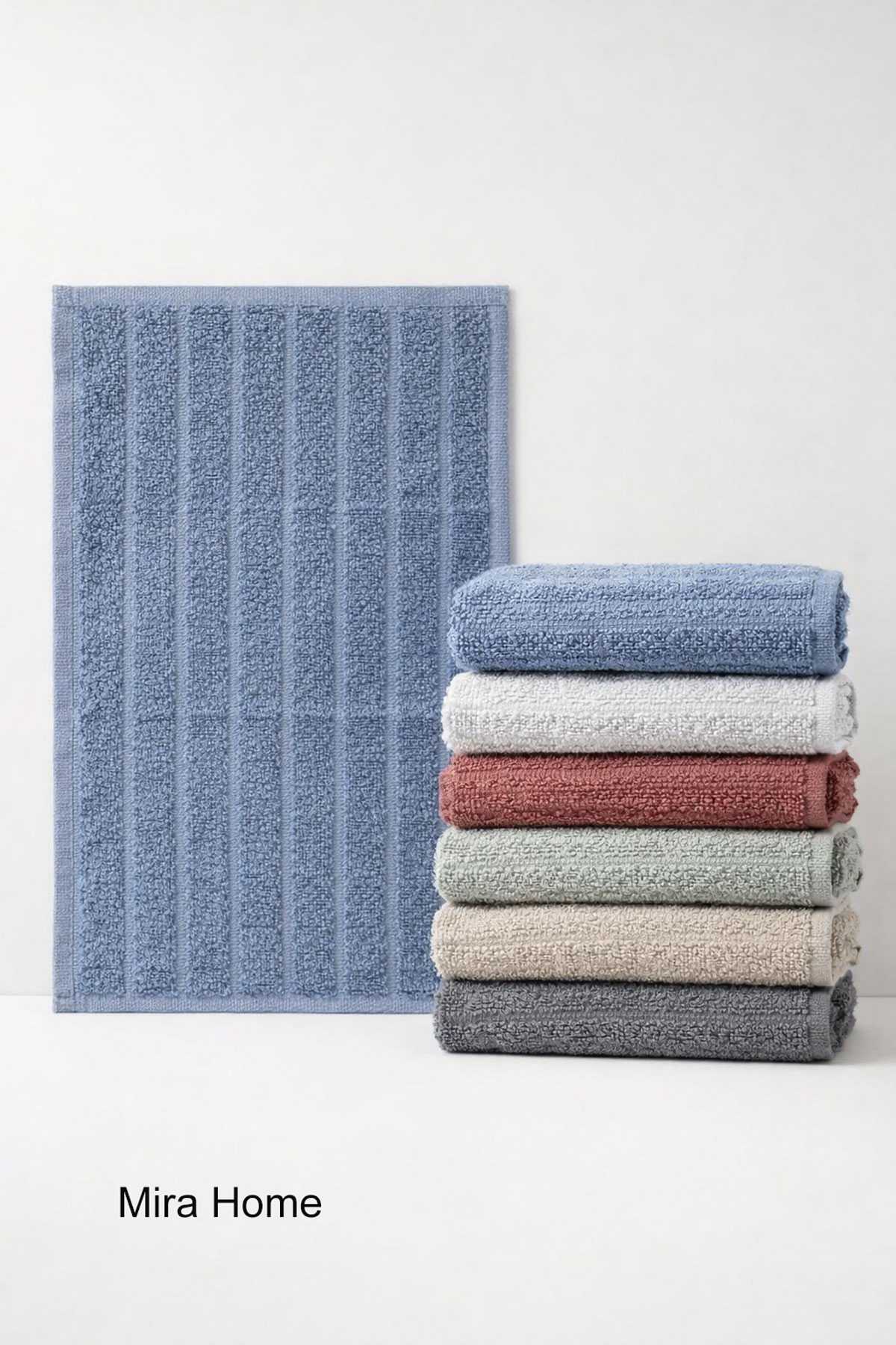 6lı Buklet Dokulu Mutfak ve El Havlusu Seti 30x50 cm Azra resmi
