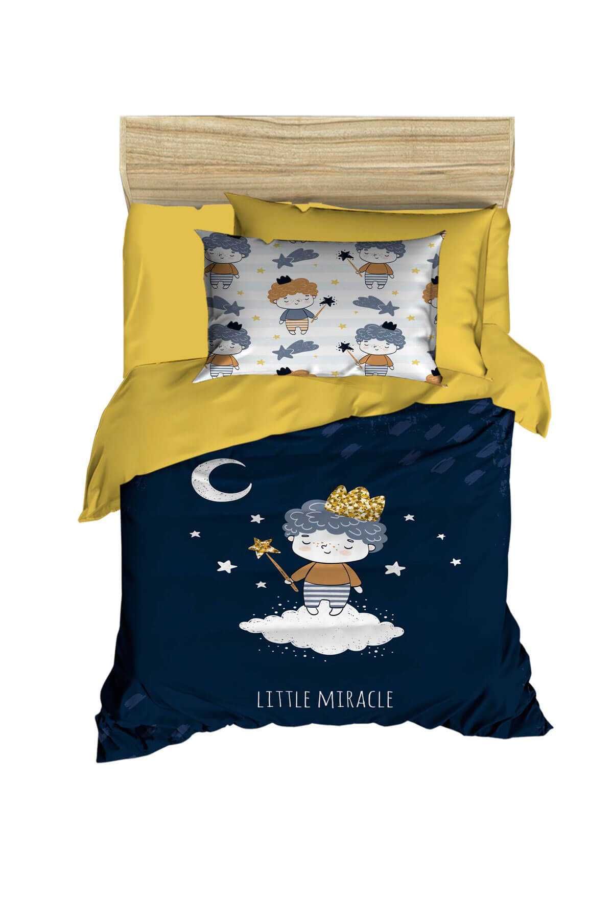 Dijital Baskılı 3d Pamuklu Yenidoğan Bebek Nevresim Takımı Little Miracle resmi