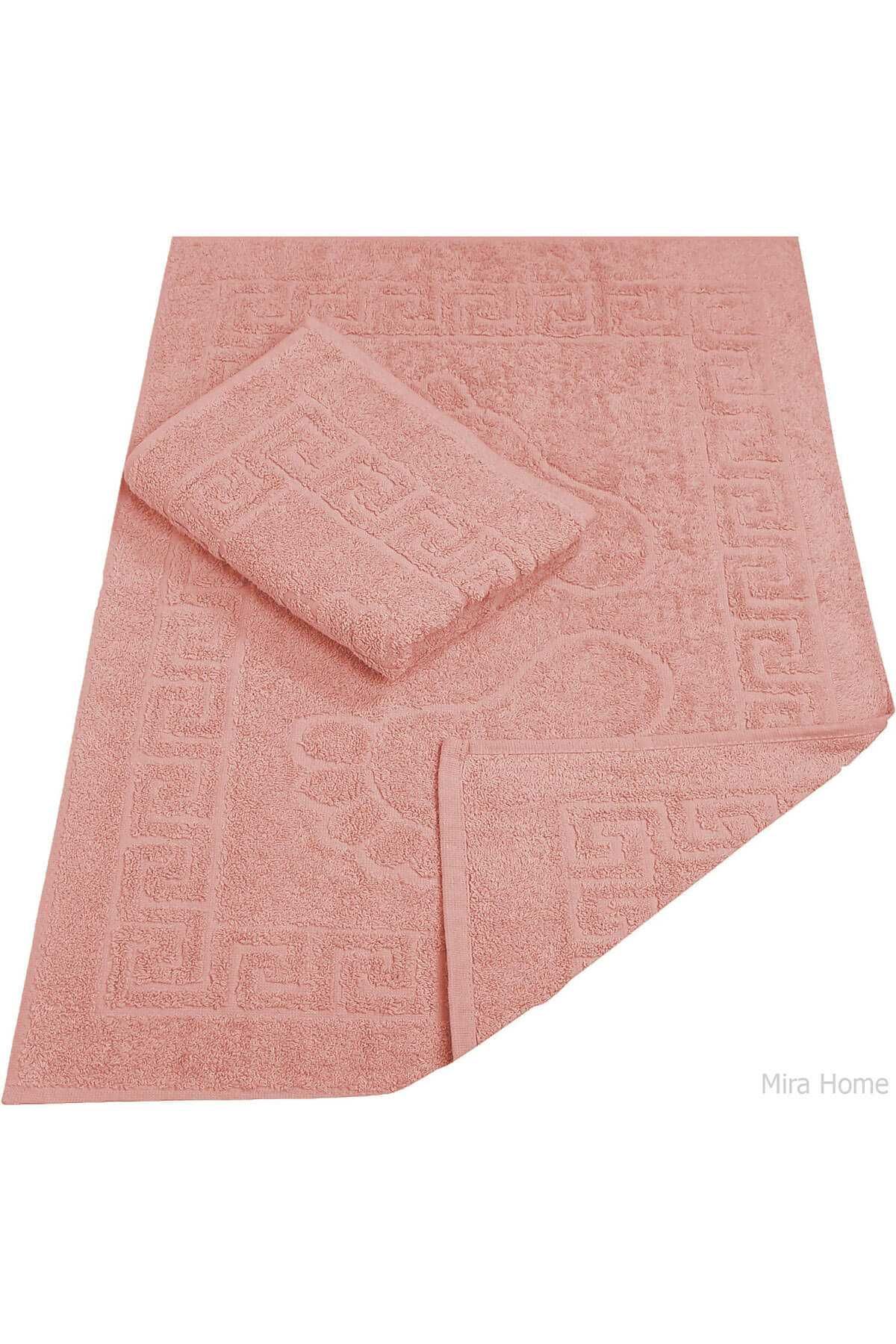2 Li Banyo Ayak Havlusu %100 Pamuk 50X70 Cm Menesch Somon resmi